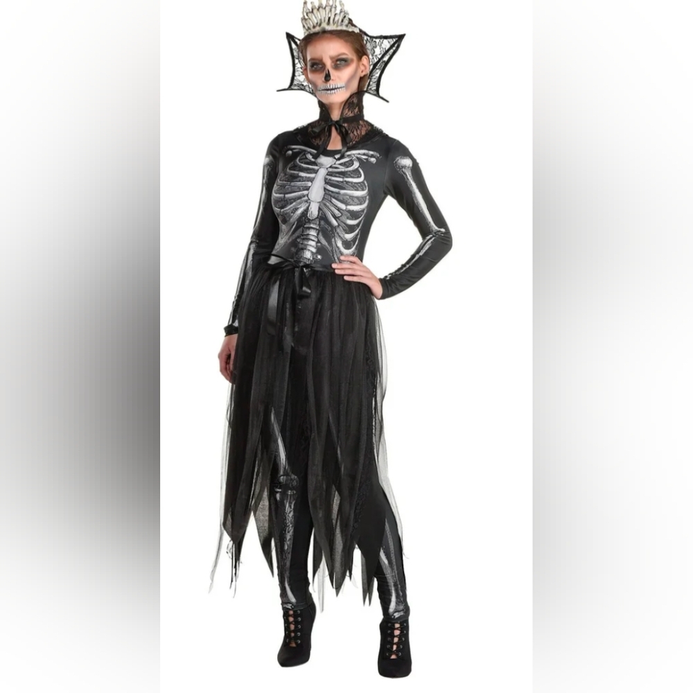 NIB Gothic Skeleton Queen Costume, 18/20